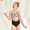 Buy cheap Stitching One Piece Girl Swim Suits Comfortable Backless from wholesalers