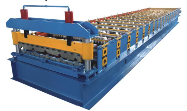 840 Roofing Sheet Roll Forming Machine , Blue Corrugated Roof Sheet Making