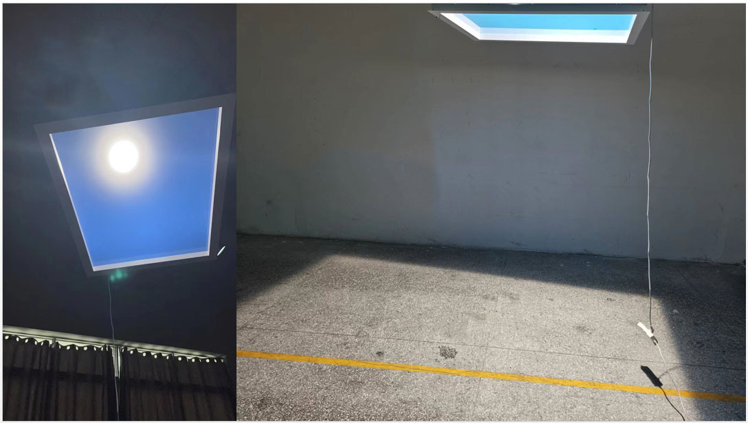 Dimmable 600x1200 Artificial Sunlight Panel Ceiling Tuya Control 90 Degree