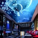 Blue Underwater World Stretch Ceiling Film 3D Effect House Decoration