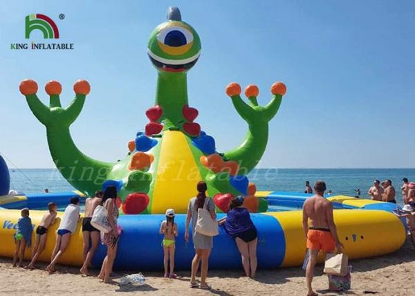 Buy cheap Amazing Cartoon Monster Plato PVC Blow Up Water Slide With 15m Dia Pool from wholesalers