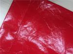 Dupont Paper PU Coated 0.15mm Garment Leather Fabric Red Color For Light Jacket