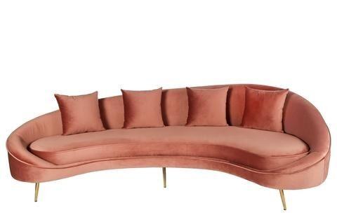 Buy cheap Event luxury elegant wedding curved back upholstered sofa stainless steel leg with velvet fabric sofa from wholesalers