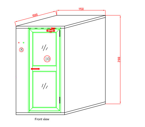 Small Cleanroom Air Shower Width 1150mm , Air Shower Tunnel With Automatical Blowing