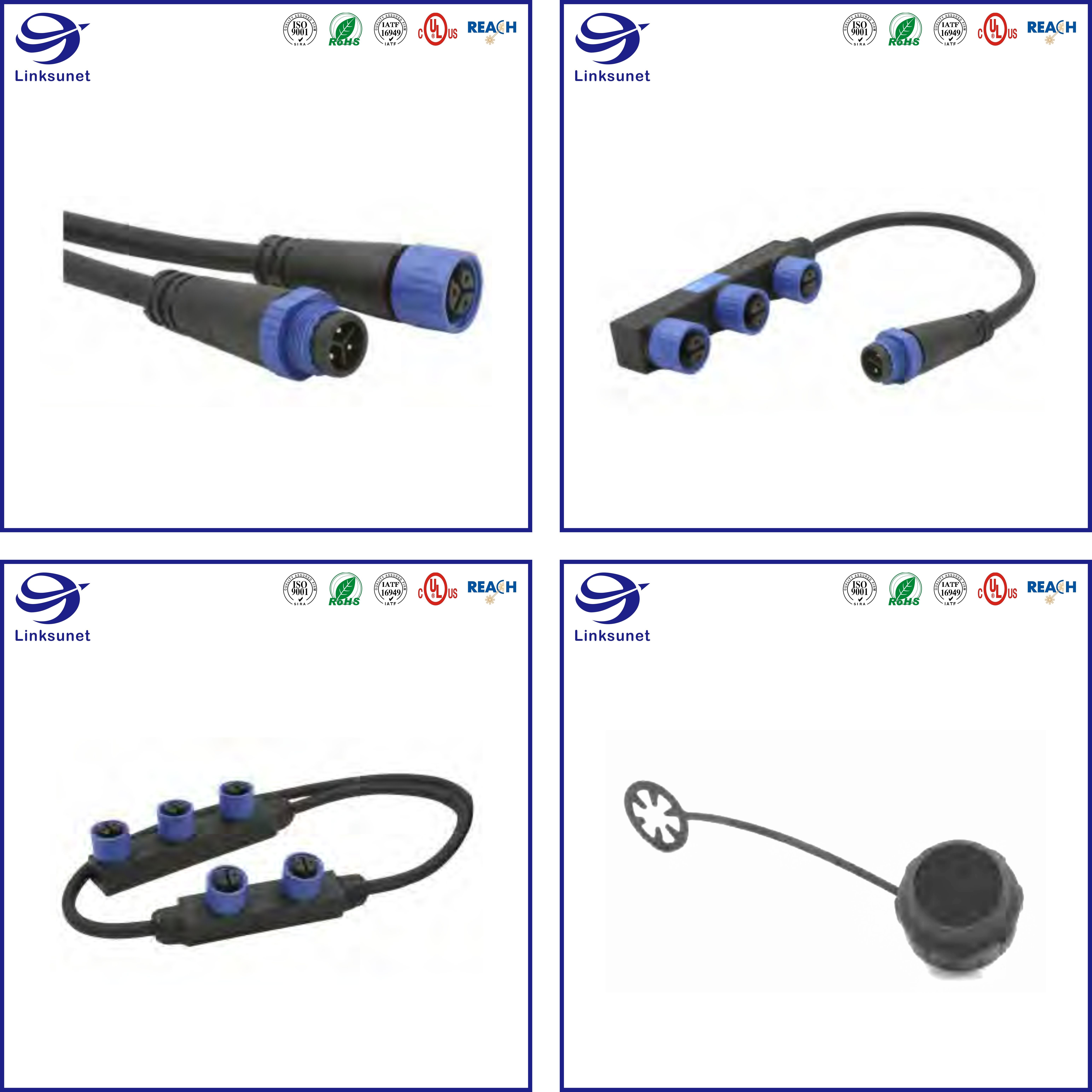 M15 IP68 300V Nylon Waterproof Circular connectors For Led Street Lamp