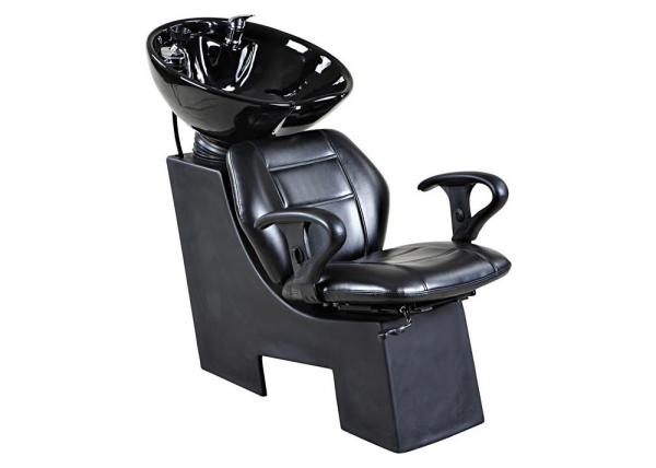 Buy cheap Black Fiberglass Hair Salon Shampoo Chairs With Stainless Steel Tap And Drain from wholesalers