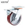 Buy cheap 5 Inch PU Wheel Black Rubber Adjustable Industrial Heavy Duty Caster Wheel With Brake from wholesalers