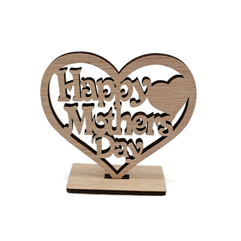 Wooden handicraft ornaments Heart hollow letters laser cutting wood chips Valentine's Day craft gifts