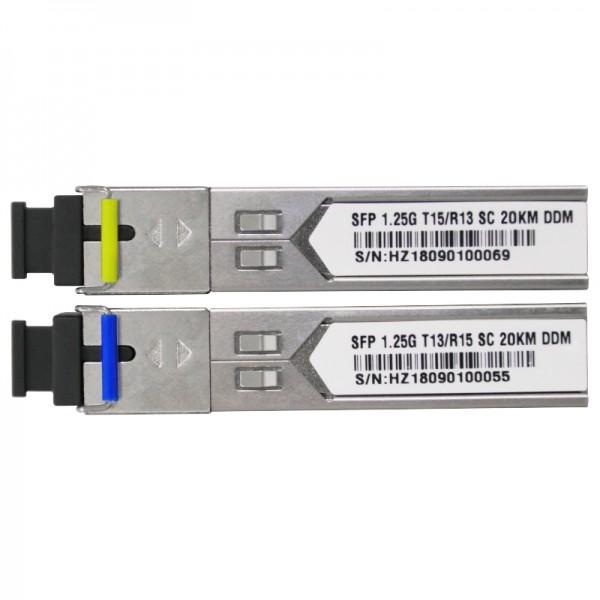 Buy cheap 1.25G Bidi Fiber Optic SFP Module SC Connector 20Km Gigabit Optical Transceiver from wholesalers