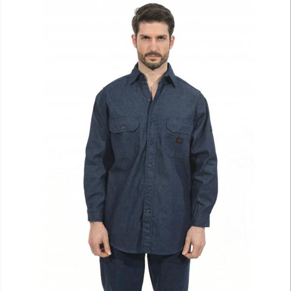 Buy cheap CFR Long Sleeve Denim Welding Shirt 280gsm CAT 2 UL Certificate from wholesalers