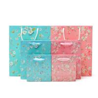 Buy cheap Flower Pattern Sturdy Cardboard Paper Tote Bag With Handles For Girl'S Birthday product