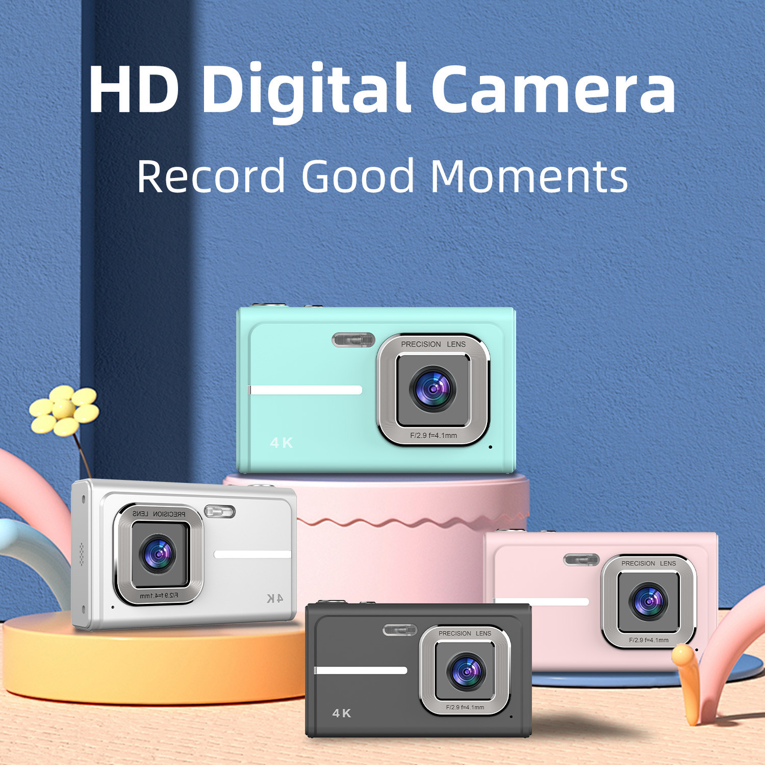 2.4 inch IPS Screen CCD Digital Camera 1080P 48million Pixels 5X Zoom 2025 Model for Continuous Shooting Photography
