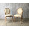 Buy cheap stakable Oak wood finish Linen fabric upholstery arm chair/wooden dining chair/desk chair from wholesalers