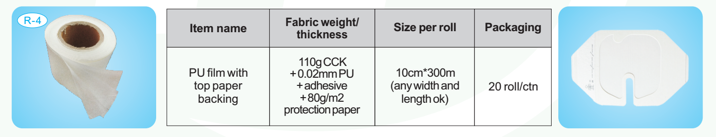 Waterproof Transparent Adhesive Fixation Tape Wound Dressing Fixer Plaster Fixomull PU Film Roll