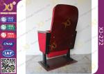 Public Folded Veneer Auditorium Chairs / Red Lecture Hall Seating