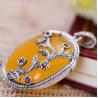 Buy cheap Yellow Chalcedony Charm 925 Silver Vintage Women Pendant Necklace (XH052043) from wholesalers