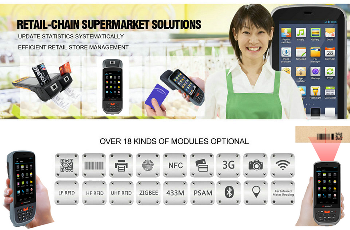 1D 2D PDA Thermal Printer Handheld Barcode Printer With Scanner