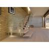 Buy cheap U / Y / L Shaped Open Tread Wood Stairs , Building Floating Stairs Easy Assembly from wholesalers