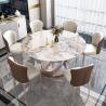 Buy cheap Light Luxury Modern Marble Round Table With Turntable Household Dining Table from wholesalers