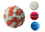 8'' Fake Flower Balls Silk Fabric Hanging Kissing Ball Flowers