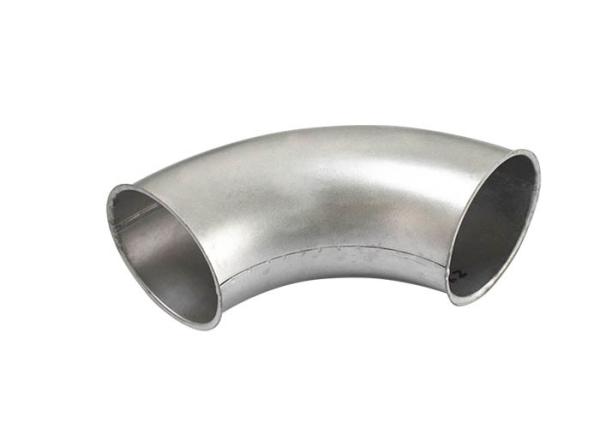 Silver White Dust Extraction Pipe Stainless Steel 60 Degree Elbow Welding