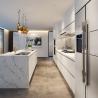 Buy cheap Wood Veneer Modular Kitchen Cabinets 18mm Melamine Board Marble Top Cupboard from wholesalers