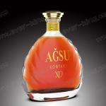 Liquor Wine Cognac Flat Flask Glass Bottle 750ml With Cork Stopper