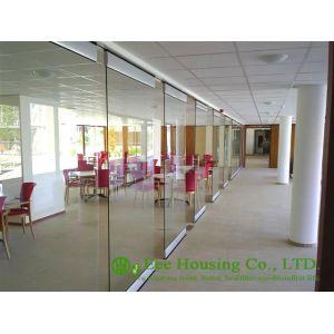 China Movable Glass Partition For Office, 12mm tempered Clear glass on sale