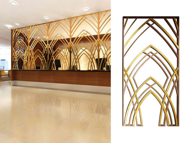 Black Stainless Steel Room Divider For Hotels/Villa/Lobby Interior Decoration