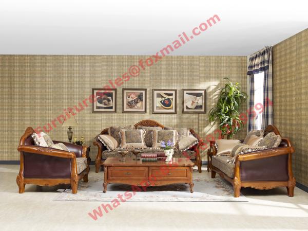 European Country Style Classic Solid Wooden Sofa Made by Italy Leather and