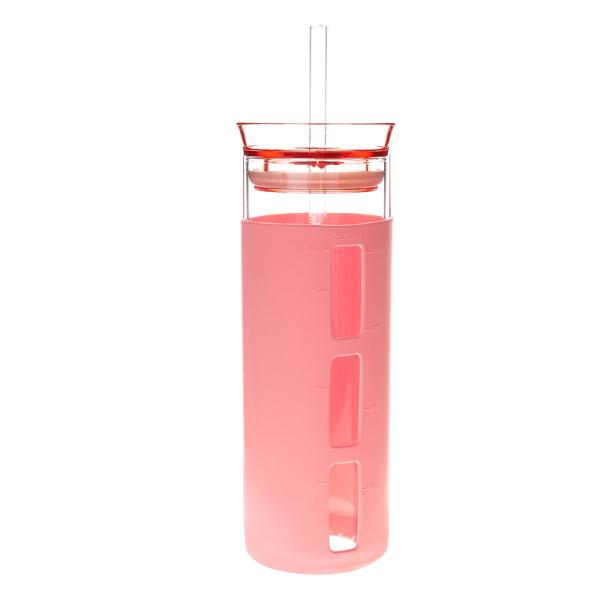 Buy cheap 18.5oz Shatterproof Glass Travel Bottle , Borosilicate Water Bottle With Straw from wholesalers