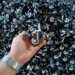 2" Silent Wheel Black PVC Light Duty Casters Swivel Lock Bolt Hole Castors For