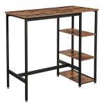 Small Bar Table with Shelves, Bar Table with Storage Shelves, Industrial Bar
