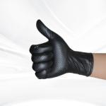 Black Orange Diamond Textured Nitrile Gloves Heavy Duty Powder Free Thick Daily