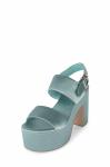 JBW0503 Marca Blue Womens Wedge Heeled Shoes Patented Leather