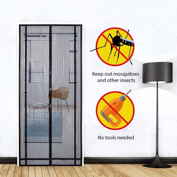 MOQ:100pcs Automatic Closing Mesh Magnetic Screen Curtain Kitchen Door Screen