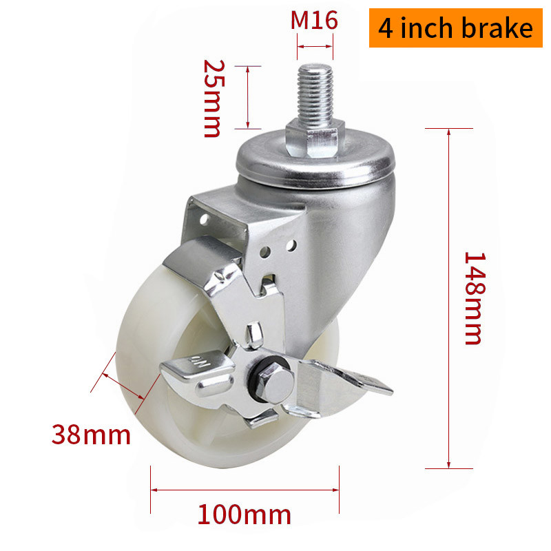 EDL Medium Duty TPA Caster 4inch 250kg Threaded by Swivel and Brake type