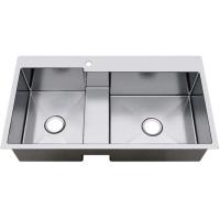 Buy cheap Low Divide Gauge Top Mount Double Sink , Stainless Steel Handmade Sink product