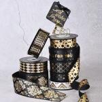 FAMOUS Black Gilding Custom Silk Ribbon Printed For Logo Gifts Tapes Webbing