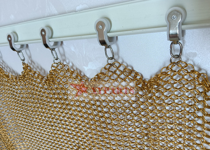Fashion Interior Design Metal Ring Mesh Curtain By Hand Woven