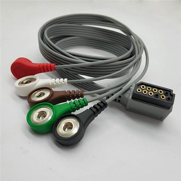 Buy cheap 5 Lead Holter Patient Cable For ECG Machine , Gray Holter Monitor Device from wholesalers