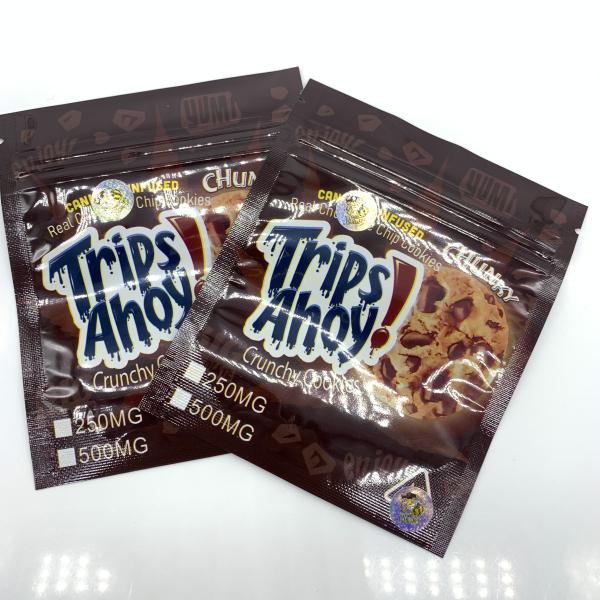 Buy cheap Chocolate Chip Cookie Empty Edible Bags 500mg Zipper Stand Up Food Pouch from wholesalers