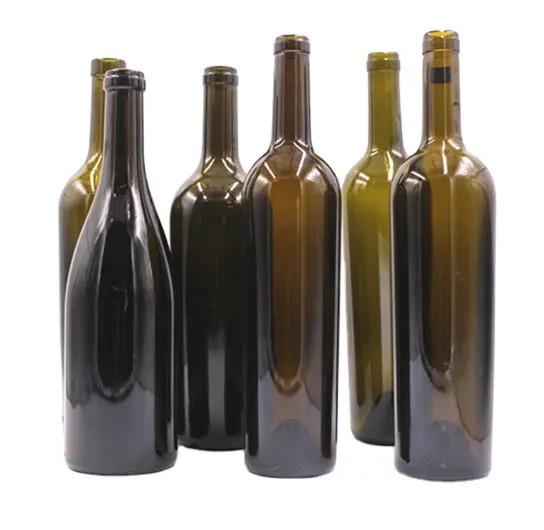 Customized Logo Luxury Red Wine Glass Bottle with Spray Cap and Glass Collar