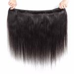 Straight Natural Color 100 Virgin Brazilian Human Hair Bundles With Closure 4 X
