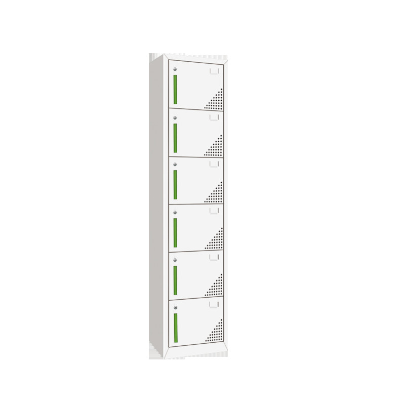 Gym Narrow 0.6mm SPCC Steel Office Lockers 6 Door
