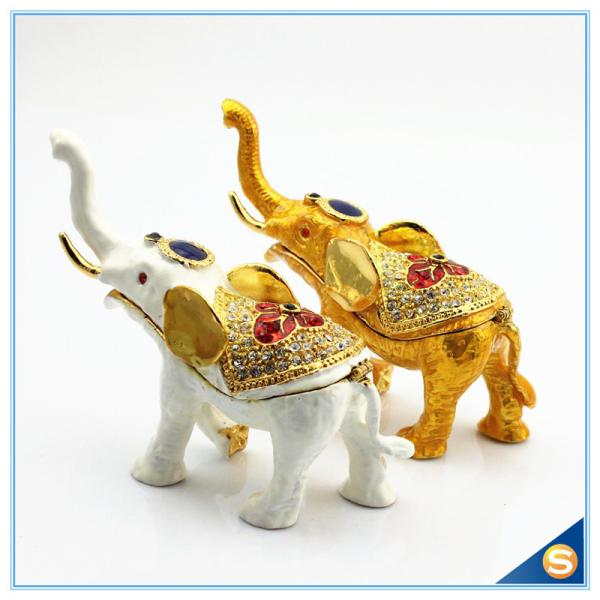 Buy cheap Enamel Craft Creative Antique Elephant Trinket Box Home Decoration Jewelry Box SCJ722 from wholesalers