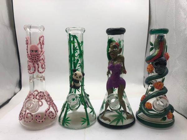 Buy cheap Heat resistant 10inch Small Glass Bongs Hookah Beaker Shisha Tobacco Water Pipes from wholesalers