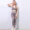 Buy cheap Light Camo ZH High Waisted Workout Leggings And Crop Top Set 3D Criss Cross Back Sports Bra from wholesalers