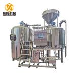 Large Capacity Beer Distillery Equipment 3 Vessel 2500L SS / Red Copper Material
