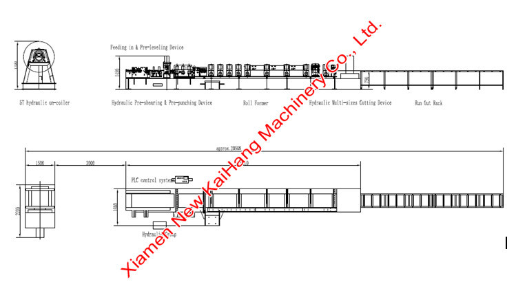 22KW Cr12Mov Blade Steel Frame Auto Z100-300 Purlin Roll Forming Machine